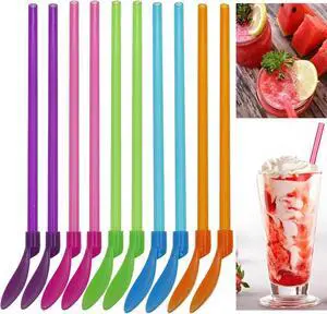 10 PCS Plastic Straw Spoons Snow Cone Spoon Straws Detachable Straw Spoon Straw Spoons Reusable for Smoothies Milkshakes Cocktails Coffee and Hot Drinks (5 Color) 10 PCS Plastic Straw Spoons Snow Cone Spoon Straws Detachable Straw Spoon Straw Spoons Reusable for Smoothies Milkshakes Cocktails Coffee and Hot Drinks (5 Color)