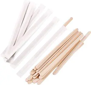 Gmark 5.5-Inch Ultra-Thick Individually Wrapped Wood Stir Sticks (100 Count) - 2.3mm Heavy Duty Birch Stirrers - Hygienic No-Snap Beverage Mixers & Craft Sticks for Coffee & Tea GM1115C Gmark 5.5-Inch Ultra-Thick Individually Wrapped Wood Stir Sticks (100 Count) - 2.3mm Heavy Duty Birch Stirrers - Hygienic No-Snap Beverage Mixers & Craft Sticks for Coffee & Tea GM1115C