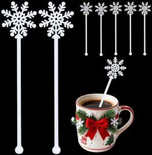 30pcs Snowflake Drink Stirrers Christmas Plastic Swizzle Sticks Beverage Winter Stir Sticks Reusable Coffee Cocktail Stirrers Bar Supplies for Cocktail Xmas Party Decor Winter Holiday Cocoa Bar 30pcs Snowflake Drink Stirrers Christmas Plastic Swizzle Sticks Beverage Winter Stir Sticks Reusable Coffee Cocktail Stirrers Bar Supplies for Cocktail Xmas Party Decor Winter Holiday Cocoa Bar