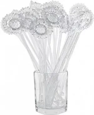30 Pieces Disposable Plastic Sunflower Crystal Swizzle Sticks Glitter Plastic Swizzle Sticks Cocktail Coffee Drink (Transparent) 30 Pieces Disposable Plastic Sunflower Crystal Swizzle Sticks Glitter Plastic Swizzle Sticks Cocktail Coffee Drink (Transparent)