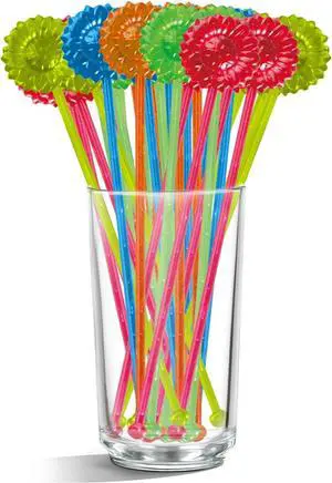 30 Pieces Disposable Plastic Sunflower Crystal Swizzle Sticks Glitter Plastic Swizzle Sticks Cocktail Coffee Drink (Blue, yellow, Red and Green) 30 Pieces Disposable Plastic Sunflower Crystal Swizzle Sticks Glitter Plastic Swizzle Sticks Cocktail Coffee Drink (Blue, yellow, Red and Green)