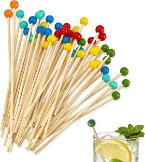 100PCS Rock Candy Sticks with Ball Tips,6 Inch Wood Swizzles Sticks,Natural Wood Cake & Drink Stirrer Sticks for Lollipop Coffee Appetizer Skewers (Multi-color) 100PCS Rock Candy Sticks with Ball Tips,6 Inch Wood Swizzles Sticks,Natural Wood Cake & Drink Stirrer Sticks for Lollipop Coffee Appetizer Skewers (Multi-color)