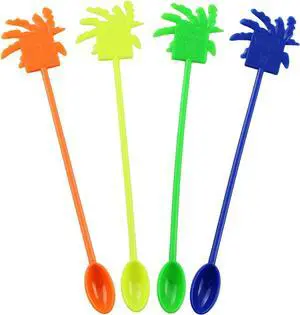 40PCS Coconut Tree Stirring Spoon 7.8 Inches Long Disposable Food Grade Plastic Decorative Long Spoon Tropical Iced Drink Cocktail Bar Coffee Stir Stick 4 Colors 40PCS Coconut Tree Stirring Spoon 7.8 Inches Long Disposable Food Grade Plastic Decorative Long Spoon Tropical Iced Drink Cocktail Bar Coffee Stir Stick 4 Colors