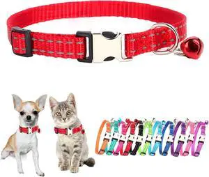 Red XS Dog Collar with Bell Puppy Collars with Bells Cat Small Bell Collar | Red XS Puppy Collars with Bells Cat Small Bell Collar Tiny Little Girl Female Boy Kitten Collar for XS mall X-Small Pets Red XS Dog Collar with Bell Puppy Collars with Bells Cat Small Bell Collar | Red XS Puppy Collars with Bells Cat Small Bell Collar Tiny Little Girl Female Boy Kitten Collar for XS mall X-Small Pets