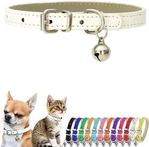 Puppy Collars, PU Leather Male Kitten Cat Collar with Bells White, XXS | Dog Bells Collar for XXSmall XSmall Small Medium Pet Boys Kitten Dogs Little Cats Tiny Puppies Puppy Collars, PU Leather Male Kitten Cat Collar with Bells White, XXS | Dog Bells Collar for XXSmall XSmall Small Medium Pet Boys Kitten Dogs Little Cats Tiny Puppies