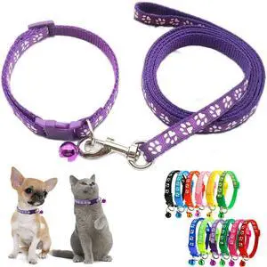 Purple Cat Collar and Leash with Bell Set, Kitten Collars with Bell XXS Dog Collar Reflective Dog Collar Leash Set with Bell, Basic Nylon Boy Girls Pet Collar Adjustable for XXS XS S Tiny Puppies Purple Cat Collar and Leash with Bell Set, Kitten Collars with Bell XXS Dog Collar Reflective Dog Collar Leash Set with Bell, Basic Nylon Boy Girls Pet Collar Adjustable for XXS XS S Tiny Puppies