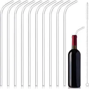 Patelai 10 Pcs 14'' Wine Bottle Long Drinking Straw Extra Long Plastic Reusable Drinking Straw for 40oz 30oz Tumbler with Cleaning Brush for Party Wedding Holiday Favors Patelai 10 Pcs 14'' Wine Bottle Long Drinking Straw Extra Long Plastic Reusable Drinking Straw for 40oz 30oz Tumbler with Cleaning Brush for Party Wedding Holiday Favors