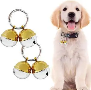 Bells for Dog Collars with Easy Clip Clasps, Suitable for Medium to Large Dogs, Extra Loud Pet Tracker, Durable Collar Charms (Gold & Silver, 2 Pack) Bells for Dog Collars with Easy Clip Clasps, Suitable for Medium to Large Dogs, Extra Loud Pet Tracker, Durable Collar Charms (Gold & Silver, 2 Pack)