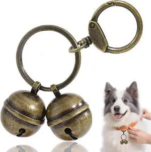 2 Extra-Loud Copper Dog Bells for Medium-Large Dog Collars | Quick-Release Clasp, Audible Tracking Bell, Handmade Copper, 21mm x 27mm Size, for Outdoor Hiking & Pet SafetyLarge) 2 Extra-Loud Copper Dog Bells for Medium-Large Dog Collars | Quick-Release Clasp, Audible Tracking Bell, Handmade Copper, 21mm x 27mm Size, for Outdoor Hiking & Pet SafetyLarge)