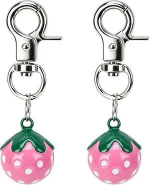EXPAWLORER Pet Bells for Dog Cat Collar Charm - 2 Pack Cat Collar Accessories Bells Loud, Pet Jingle Ornament Training Pendant Neck Decoration Strawberry Shaped, Tracker for Saving Birds, Pink EXPAWLORER Pet Bells for Dog Cat Collar Charm - 2 Pack Cat Collar Accessories Bells Loud, Pet Jingle Ornament Training Pendant Neck Decoration Strawberry Shaped, Tracker for Saving Birds, Pink