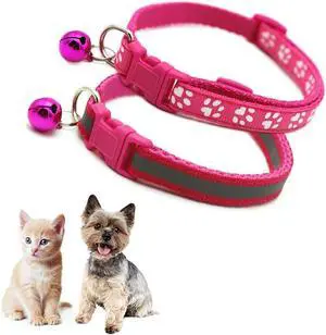 Hot Pink XSmall Dog Collar with Bell, 2-Pack Reflective Cat Collar with Bells Girl Puppy Collar with Bell for XXS XS Tiny Little Kitten Pet Female Dogs,Neck 7-12 Inch Hot Pink XSmall Dog Collar with Bell, 2-Pack Reflective Cat Collar with Bells Girl Puppy Collar with Bell for XXS XS Tiny Little Kitten Pet Female Dogs,Neck 7-12 Inch