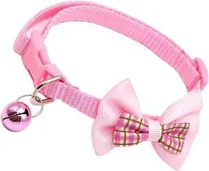 Dog Collars for Small Dogs with Bell, Cat Collar with Bells, Pink XS XXS | Bowtie Small Dog Collar With Bell, Girl Puppy Collar For XXS XS Tiny Pet Female Dogs, Neck 7-12Inch Dog Collars for Small Dogs with Bell, Cat Collar with Bells, Pink XS XXS | Bowtie Small Dog Collar With Bell, Girl Puppy Collar For XXS XS Tiny Pet Female Dogs, Neck 7-12Inch
