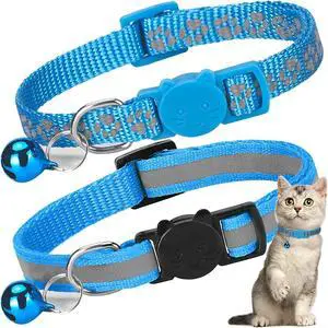 2 Pack Reflective Breakaway Cat Collars with Bells 7-12 Inch Blue | Reflective, breakaway buckle, bells included, 7-12 inch adjustable fit, nylon material, blue, 2 pack 2 Pack Reflective Breakaway Cat Collars with Bells 7-12 Inch Blue | Reflective, breakaway buckle, bells included, 7-12 inch adjustable fit, nylon material, blue, 2 pack