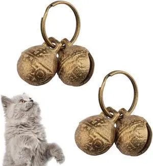kcrygogo Bells for Cat Collars - 2 Pack Copper Bells for Little Dogs & Cats Noise Maker Anti-Theft Bell Come with Silver Pet Anti-Lost ID Pendant Tags (2Set) kcrygogo Bells for Cat Collars - 2 Pack Copper Bells for Little Dogs & Cats Noise Maker Anti-Theft Bell Come with Silver Pet Anti-Lost ID Pendant Tags (2Set)