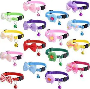 16 PCS Cute Cat Collar with Bells Kitten Collars for Girls Pink Cat Collar Breakaway Cat Collars for Girl Cats Small Kitten Collar with Bell Boy Pet Collar for Cats Kitten Supplies Flower Cat Collar 16 PCS Cute Cat Collar with Bells Kitten Collars for Girls Pink Cat Collar Breakaway Cat Collars for Girl Cats Small Kitten Collar with Bell Boy Pet Collar for Cats Kitten Supplies Flower Cat Collar