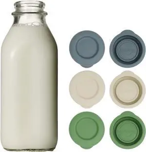 JARSAVER® Silicone Replacement Caps | 48mm Diameter Bottle Lids That Fit Perfectly Stanpac & Libbey Milk Glass Bottles | Reusable, Long-Lasting and Easy to Clean Bottle Caps (Multi Colour, 6 Pack) JARSAVER® Silicone Replacement Caps | 48mm Diameter Bottle Lids That Fit Perfectly Stanpac & Libbey Milk Glass Bottles | Reusable, Long-Lasting and Easy to Clean Bottle Caps (Multi Colour, 6 Pack)