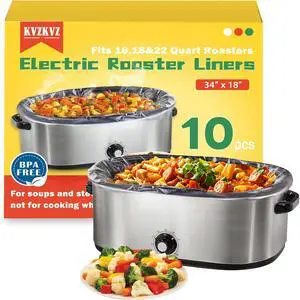 10 Count Electric Roaster Liners, 34" × 18", Fits 16, 18, and 22 Quart | 34" × 18" Roaster Liners Disposable, Up to 350° F, Not Suitable for Baking, Food Grade Nylon Roaster Liners 10 Count Electric Roaster Liners, 34" × 18", Fits 16, 18, and 22 Quart | 34" × 18" Roaster Liners Disposable, Up to 350° F, Not Suitable for Baking, Food Grade Nylon Roaster Liners