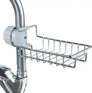 Sink Caddy Organizer, Stainless Steel Faucet Storage Rack Sponge Holder for Kitchen Accessories(Silver) Sink Caddy Organizer, Stainless Steel Faucet Storage Rack Sponge Holder for Kitchen Accessories(Silver)