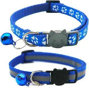 2 Pack Cat Collars Quick Release Reflective Kitten Collar with Bell & Safety Release (Dark Blue) 2 Pack Cat Collars Quick Release Reflective Kitten Collar with Bell & Safety Release (Dark Blue)