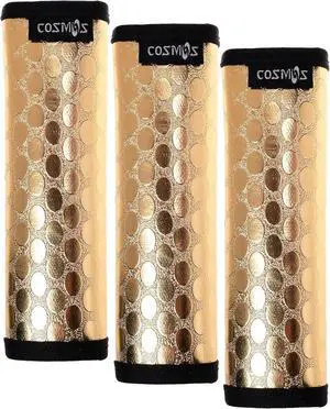 Cosmos Pack of 3 PU Leather Luggage Handle Wrap Handle Grip Luggage Identifier for Travel Bag Luggage Suitcase (Metallic Golden Tone Color) Cosmos Pack of 3 PU Leather Luggage Handle Wrap Handle Grip Luggage Identifier for Travel Bag Luggage Suitcase (Metallic Golden Tone Color)