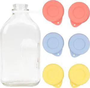 6 Pack Silicone Glass Bottle Replacement Caps, 48mm Diameter Bottle Lids Fit Stanpac & Libbey & Stock Your Home & The Dairy Shoppe Milk Glass Bottles. Reusable and Airtight Bottle Caps 6 Pack Silicone Glass Bottle Replacement Caps, 48mm Diameter Bottle Lids Fit Stanpac & Libbey & Stock Your Home & The Dairy Shoppe Milk Glass Bottles. Reusable and Airtight Bottle Caps