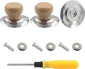 Pot Lid Knob, 3 Pcs, Universal Replacement Wood Knobs | Heat Resistant Handles, Wooden Handle for Kitchen Cookware, Includes Screwdriver Pot Lid Knob, 3 Pcs, Universal Replacement Wood Knobs | Heat Resistant Handles, Wooden Handle for Kitchen Cookware, Includes Screwdriver