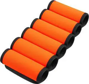 6 Pack Luggage Handle Wrap, Luggage Handle Wraps for Suitcase, Bright Orange Luggage Tags, Suitcase Tags identifiers for Travel Accessories 6 Pack Luggage Handle Wrap, Luggage Handle Wraps for Suitcase, Bright Orange Luggage Tags, Suitcase Tags identifiers for Travel Accessories