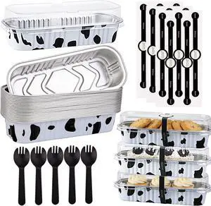 24 Pack Mini Loaf Pans, 7.5oz Mini Cake Pan & Mini Cupcake Pan Set Disposable Aluminum Baking Pans with Lids, Spoons & Stickers, Premium Sturdy Gift Set for Cakes, Cupcakes, Desserts & Party Treats 24 Pack Mini Loaf Pans, 7.5oz Mini Cake Pan & Mini Cupcake Pan Set Disposable Aluminum Baking Pans with Lids, Spoons & Stickers, Premium Sturdy Gift Set for Cakes, Cupcakes, Desserts & Party Treats