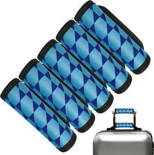 5 Pack Luggage Handle Wrap, Neoprene Suitcase Handle Cover, Bright Color Luggage Identifier for Easy Airport Pickup, Soft Grip Travel Accessories for Cruise Airplane, Blue 5 Pack Luggage Handle Wrap, Neoprene Suitcase Handle Cover, Bright Color Luggage Identifier for Easy Airport Pickup, Soft Grip Travel Accessories for Cruise Airplane, Blue