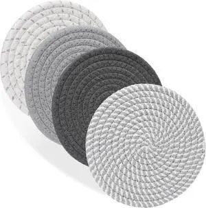 Billbotk 7" Trivets for Dishes, Pots and Pans, 4 Heat Resistant Hot Pads, Pot Holders for Kitchen, Plate Mats for Countertops, Table, Home Essentials, Farmhouse Decor Billbotk 7" Trivets for Dishes, Pots and Pans, 4 Heat Resistant Hot Pads, Pot Holders for Kitchen, Plate Mats for Countertops, Table, Home Essentials, Farmhouse Decor