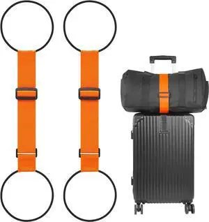 BILIONE Adjustable Luggage Connector Straps for Suitcase 2-Pack (Orange) | Add A Bag, Connect 2 Suitcases, Hang Coat/Scarf, Elastic Bungee Belt, Secure Carry-on Travel Essentials, Lightweight 36g BILIONE Adjustable Luggage Connector Straps for Suitcase 2-Pack (Orange) | Add A Bag, Connect 2 Suitcases, Hang Coat/Scarf, Elastic Bungee Belt, Secure Carry-on Travel Essentials, Lightweight 36g