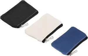 PATIKIL 3" x 5" Coin Purse Pouch Change Purses Small Organizer Bags 3Pcs | with Zipper Canvas for Home, Dark Blue Black White PATIKIL 3" x 5" Coin Purse Pouch Change Purses Small Organizer Bags 3Pcs | with Zipper Canvas for Home, Dark Blue Black White