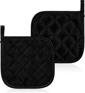 2pcs Cotton Pot Holders, Pot Holders for Kitchen 17cm/6.69inch Clearance Cotton Heat Resistant Pads Black Oven Pots Holder Trivets Coasters Hot Pads for Cooking and Baking Hot Cold Potholders Kit 2pcs Cotton Pot Holders, Pot Holders for Kitchen 17cm/6.69inch Clearance Cotton Heat Resistant Pads Black Oven Pots Holder Trivets Coasters Hot Pads for Cooking and Baking Hot Cold Potholders Kit