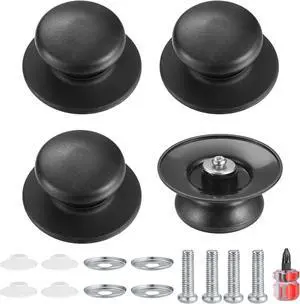 4 Pcs Universal Pot Lid Knobs, Pot Lid Handle Replacement, Pot Cover Knobs | Universal Kitchen Bakelite Top Replacement for Pots and Pans Saucepan Casserole Glass Handles (Black) 4 Pcs Universal Pot Lid Knobs, Pot Lid Handle Replacement, Pot Cover Knobs | Universal Kitchen Bakelite Top Replacement for Pots and Pans Saucepan Casserole Glass Handles (Black)