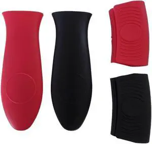 4-Pack Silicone Hot Handle Holders, Heat Resistant Pot Handle Covers & Grips with Non-Slip Design for Cast Iron, Metal, Fry Pan Cookware 4-Pack Silicone Hot Handle Holders, Heat Resistant Pot Handle Covers & Grips with Non-Slip Design for Cast Iron, Metal, Fry Pan Cookware