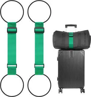BILIONE Adjustable Luggage Connector Straps for Suitcase 2-Pack (Green) | Add A Bag, Connect 2 Suitcases, Hang Coat/Scarf, Elastic Bungee Belt, Secure Carry-on Travel Essentials, Lightweight 36g BILIONE Adjustable Luggage Connector Straps for Suitcase 2-Pack (Green) | Add A Bag, Connect 2 Suitcases, Hang Coat/Scarf, Elastic Bungee Belt, Secure Carry-on Travel Essentials, Lightweight 36g