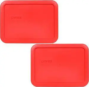 Pyrex 7210-PC (3-Cup) Red Food Storage Lid (2-Pack) - Made in USA | BPA-Free Plastic | Replacement Cover | Rectangle Shape | Dishwasher Safe | Resists Stains and Odors | Meal Prep Pyrex 7210-PC (3-Cup) Red Food Storage Lid (2-Pack) - Made in USA | BPA-Free Plastic | Replacement Cover | Rectangle Shape | Dishwasher Safe | Resists Stains and Odors | Meal Prep