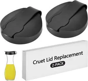 2-Pack Replacement Lids For Good Seasons Salad Dressing Cruet Glasses,Food-Grade Plastic,Tight Fit & Closeable Cap 2-Pack Replacement Lids For Good Seasons Salad Dressing Cruet Glasses,Food-Grade Plastic,Tight Fit & Closeable Cap