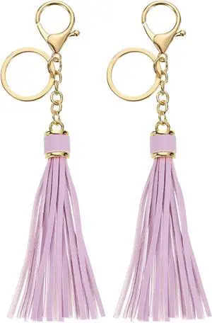 uxcell Leather Keychain Tassels, Women Tassel Bag Charm with Lobster Clasp Key Ring for Handbag Purse uxcell Leather Keychain Tassels, Women Tassel Bag Charm with Lobster Clasp Key Ring for Handbag Purse