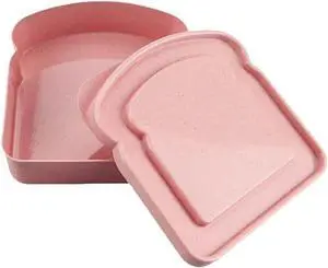 Pink Sandwich Containers, Toast Shape Sandwich Box Food Storage Case Plastic Sandwich Keeper Bread Container for Family or Adults(5.12 * 4.84 * 1.46in) Pink Sandwich Containers, Toast Shape Sandwich Box Food Storage Case Plastic Sandwich Keeper Bread Container for Family or Adults(5.12 * 4.84 * 1.46in)