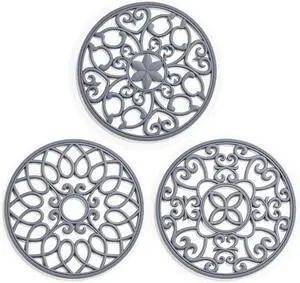 SMARTAKE 3 Set Silicone Trivet Mats for Hot Dishes Pots and Pans (Grey) | Heat Resistant Pots and Pans Holders, Non-Slip Flexible Pads Coasters for Countertops Table, Modern Kitchen Decor Accessories SMARTAKE 3 Set Silicone Trivet Mats for Hot Dishes Pots and Pans (Grey) | Heat Resistant Pots and Pans Holders, Non-Slip Flexible Pads Coasters for Countertops Table, Modern Kitchen Decor Accessories