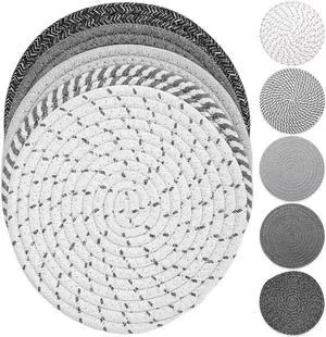 Tidponra Trivet Mats Set for Hot Dishes, 5 Heat Resistant Pot Holders Kitchen Counter, Table, Home Essentials, Anti Stain Hot Pads Plate Mats for Hot pots and Pans, 7 Inches Tidponra Trivet Mats Set for Hot Dishes, 5 Heat Resistant Pot Holders Kitchen Counter, Table, Home Essentials, Anti Stain Hot Pads Plate Mats for Hot pots and Pans, 7 Inches