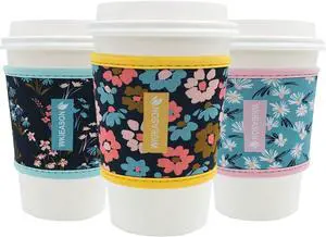 WK IEASON Reusable Hot Cup Insulator Sleeves Neoprene Hot Tea Cup Holder Sleeves Cover - 16-24OZ for Starbucks, McDonalds, Dunkin Donuts, More (Floral patterns) WK IEASON Reusable Hot Cup Insulator Sleeves Neoprene Hot Tea Cup Holder Sleeves Cover - 16-24OZ for Starbucks, McDonalds, Dunkin Donuts, More (Floral patterns)