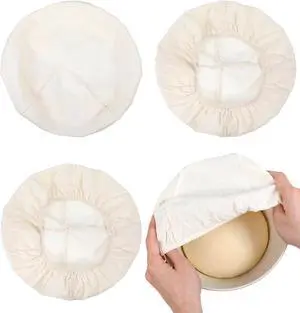 3 Pack Proofing Basket Liner, 9 Inch Round Banneton Basket Liner Cloth Reusable Bowl Covers for Bread Proofing, Sourdough Bread Baking Supplies 3 Pack Proofing Basket Liner, 9 Inch Round Banneton Basket Liner Cloth Reusable Bowl Covers for Bread Proofing, Sourdough Bread Baking Supplies