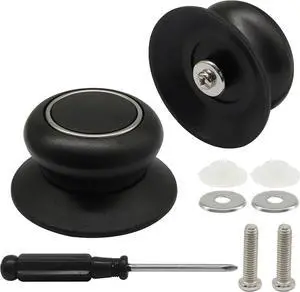 2 Pack Pot Lid Knob Style A | Universal Bakelite Replacement Handle, Kitchen Knob, Easy Installation, Pot Lid Grip for Casserole Kettle Cover 2 Pack Pot Lid Knob Style A | Universal Bakelite Replacement Handle, Kitchen Knob, Easy Installation, Pot Lid Grip for Casserole Kettle Cover
