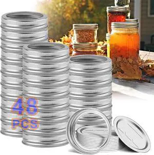Canning Jar Lids With Rings For Mason Regular Mouth 48Pcs2.76in Regular Mouth Kerr Ball Jars Lids With Rings Good Sealing Performance Food Grade Material Kerr Mason Jars For Canning Food Fruits DIYJam Canning Jar Lids With Rings For Mason Regular Mouth 48Pcs2.76in Regular Mouth Kerr Ball Jars Lids With Rings Good Sealing Performance Food Grade Material Kerr Mason Jars For Canning Food Fruits DIYJam