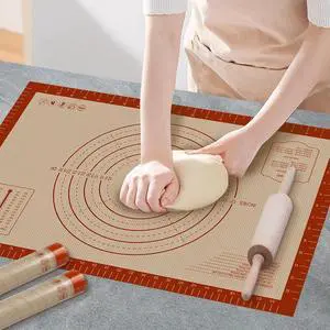 24" x 16" Silicone Baking Mat with Measurement Guides | Extra Thick Pastry Rolling & Sourdough Mat Baking Supplies for Making Pizza, Pie, Cookies and Bread 24" x 16" Silicone Baking Mat with Measurement Guides | Extra Thick Pastry Rolling & Sourdough Mat Baking Supplies for Making Pizza, Pie, Cookies and Bread