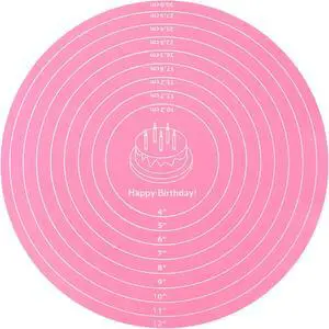 Silicone Baking Mat Cake Mat Round Silicone Baking Mat with Measurements for Cake Turntable Stand Pastry Baking Sheet, Non-Stick and Heat Resistant (Pink) Silicone Baking Mat Cake Mat Round Silicone Baking Mat with Measurements for Cake Turntable Stand Pastry Baking Sheet, Non-Stick and Heat Resistant (Pink)