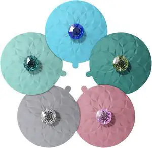 Drink Covers, Silicone Cup Covers, Silicone Lids for Cup, Mug, Wine Glass, Anti-dust Airtight Seal Heat Resistant Mug Lids(Gray-Turquoise-Blue-Teal-Power) Drink Covers, Silicone Cup Covers, Silicone Lids for Cup, Mug, Wine Glass, Anti-dust Airtight Seal Heat Resistant Mug Lids(Gray-Turquoise-Blue-Teal-Power)