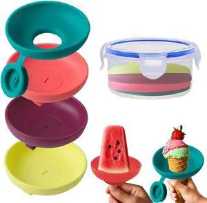 Silicone Popsicle Holders, 2-in-1 Mess Free Ice Cream Cone Holders for Kids, Reusable & Dishwasher Safe Popsicle Drip Catcher for Parties, Picnics, Home(Large 4 Sticks) Silicone Popsicle Holders, 2-in-1 Mess Free Ice Cream Cone Holders for Kids, Reusable & Dishwasher Safe Popsicle Drip Catcher for Parties, Picnics, Home(Large 4 Sticks)